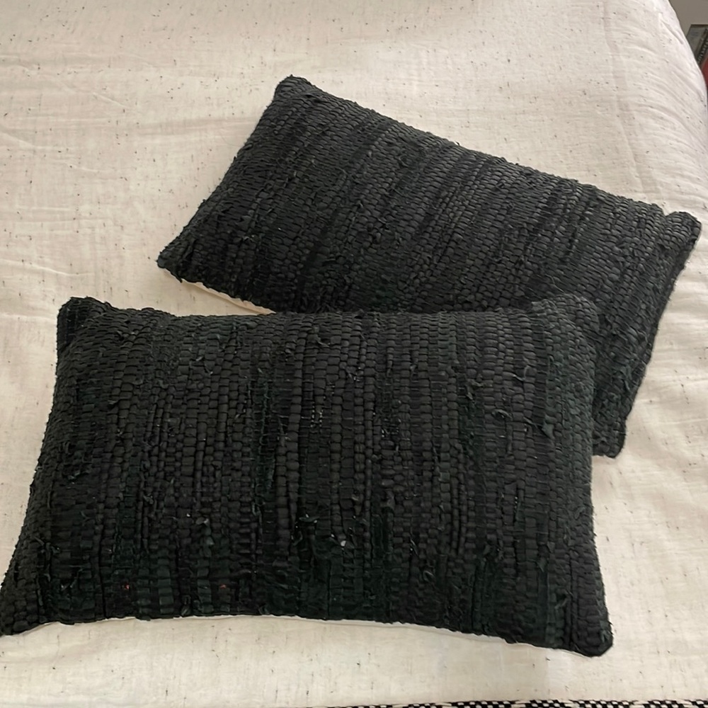 Black Leather/Suede Pillows